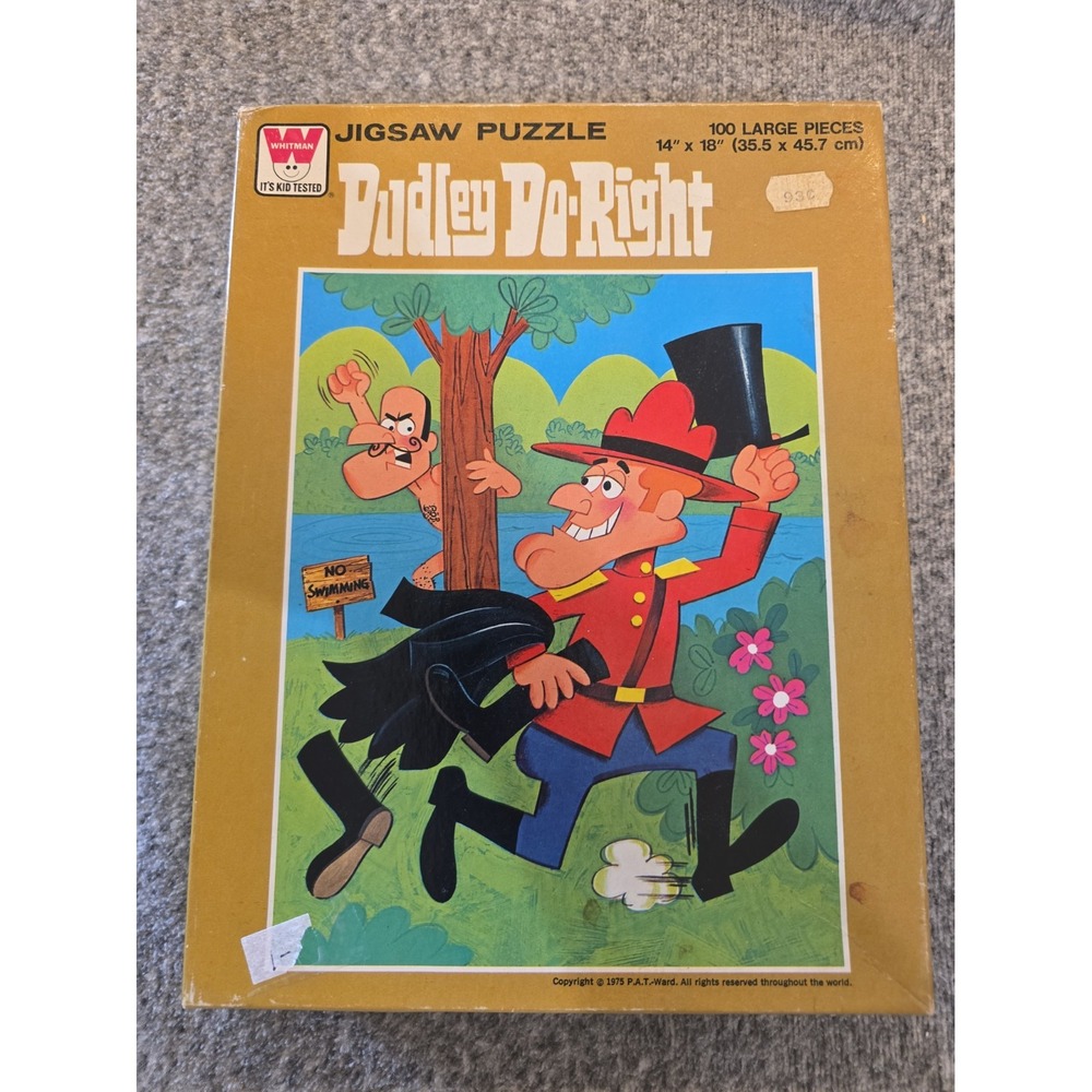VTG Dudley Do-Right 100 Large Piece Jigsaw Puzzle Whitman 14" X 18" Box Damage